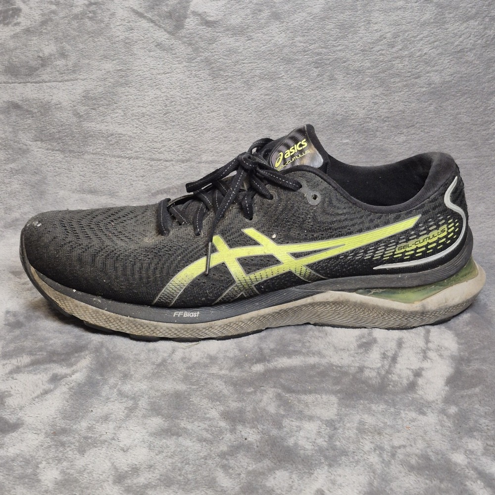 Asics Shoes Mens 12 Black Green Gel Cumulus 24 Running Sneakers 1011B366